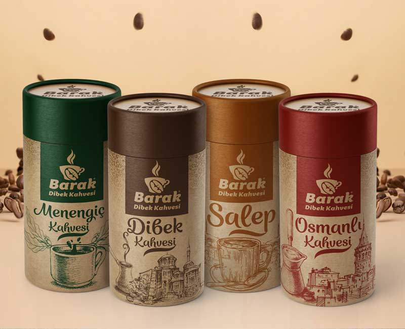 Osmanlı Dibek Kahve Etiket Kutu Ambalaj Tasarımı