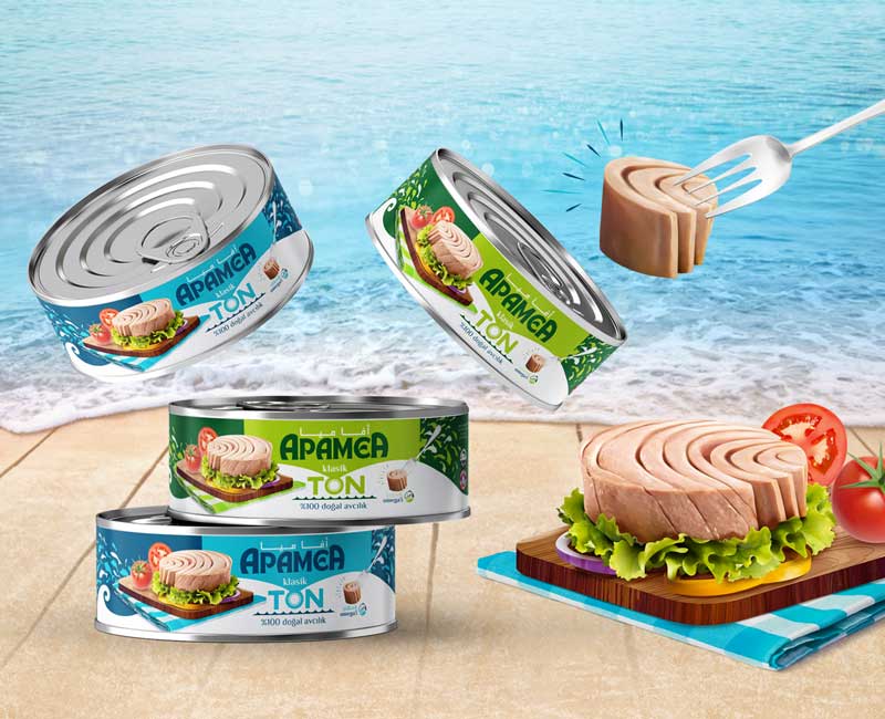 Tuna Fish Sticker Label Box Packaging Design